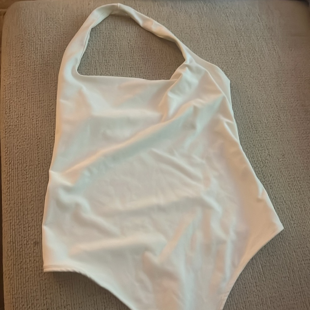 Abercrombie & Fitch Size Small, White Halter Bodysuit